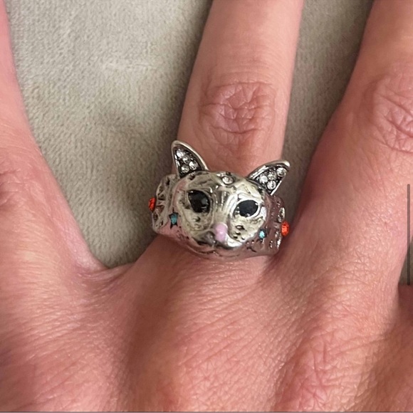 🆕 Sterling Silver Handmade Zirconia Cat Ring - Picture 7 of 12